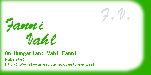 fanni vahl business card